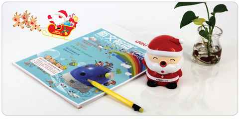 【得力0678 圣誕老人手搖削筆器 卷筆刀 削筆機(jī) 轉(zhuǎn)筆刀 筆刨】?jī)r(jià)格,廠家,圖片,削筆器/削筆刀,上海荊陽(yáng)文教用品-